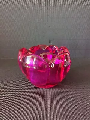 Buy Murano Style Heavy Pink Glass Petal Shaped Tea Light Candle Holder • 9.99£