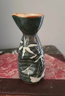Buy Vintage Pottery Stoneware Bud Vase Bluish Gray And White • 14.17£