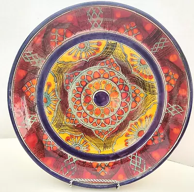 Buy  Santo Stefano Di Camastra  Pottery  Colorful  Red, Blue & Yellow 10.5  Plate  • 42.44£
