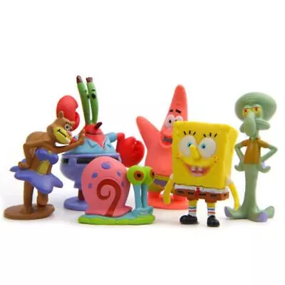 Buy Fancy Safe Action SpongeBob Figures 6PCS Model Xmas Gift Kids Mini Statue Set UK • 5.86£