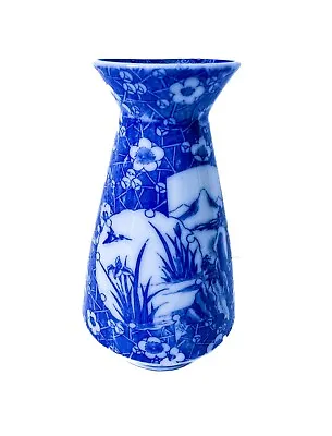Buy Vintage Burleigh Ware Elegant Blue & White Vase - Vgc • 8£