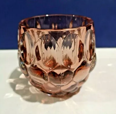 Buy 3.5  X 4  PINK GLASS VOTIVE Candle HOLDER Marble Cut Design 481461 NEW • 7.62£