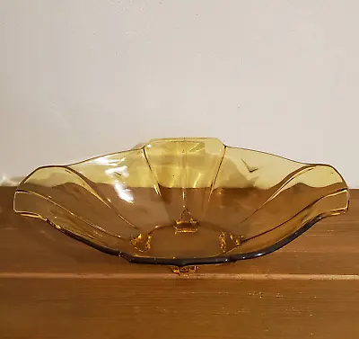 Buy Lovely Vintage 1950’s Sowerby Of Gateshead Oval Bowl In Amber • 15£