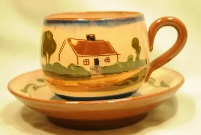 Buy Un Usual Watcombe Pottery Cottage Cup & Saucer In Very Good Condition • 8£
