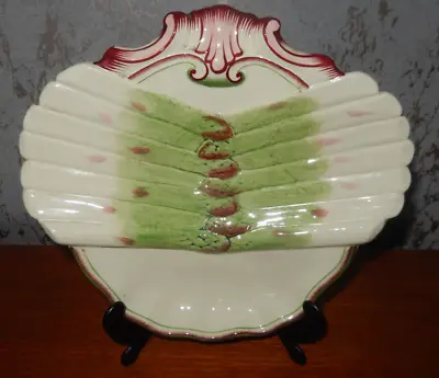 Buy Antique French Majolica Asparagus Plate Sarreguemines 19th Century • 27.90£