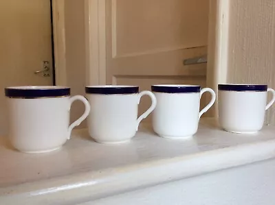 Buy Four Tuscan Bone China Coffee Blue Whit & Gold  2.1/4 Inches • 18£