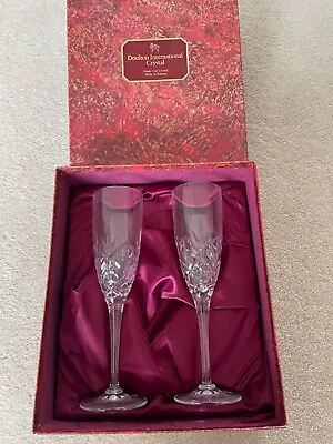 Buy New In Box Doulton International Crystal Champagne Glasses • 49.99£
