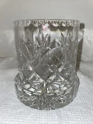 Buy Vintage Cut Crystal  Hurricane  Candle Holder Crisscross Diamond 2 Pieces • 19.27£