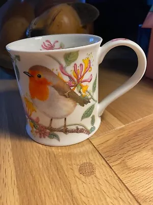 Buy DUNOON Fine Bone China Mug With Robin And Honeysuckle Design By Richard Partis. • 8£