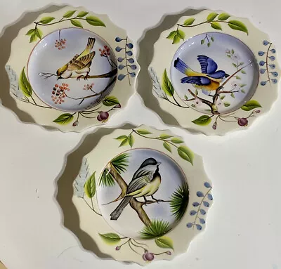 Buy Home Interiors Three Piece Songbird Plate Collection Hand Painted Ceramic 13349 • 24.91£
