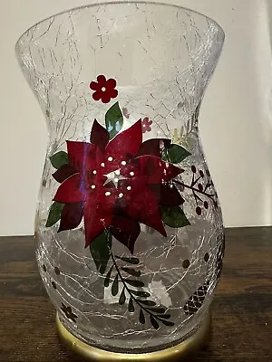 Buy Yankee Candle Crackled Glass Poinsettia Vase With Gold Base / HTF! BEAUTY • 37.79£