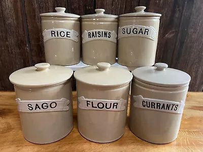 Buy Late Victorian Stoneware Bourne Denby Kitchen Lidded Storage Jar SAGO • 9.99£