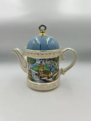 Buy Vintage Sadler Teapot Sporting Scenes Of The 18th Century Fishing • 19.99£
