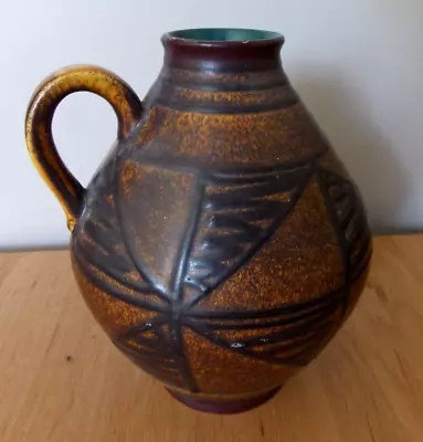 Buy Mid C20th Austrian Pottery Jug Vase 1522-14 Geometric Pattern 16cm High • 18£