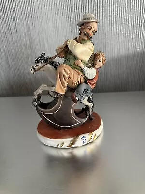 Buy Capodimonte Figurine (rare) Grandfather With Grandson Riding On A Rocking Horse. • 225£