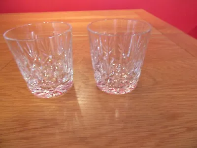 Buy STUNNING Vintage Cut Crystal Glass Pair  Whiskey Liquor Tumblers  Glasses  X 2 • 10£