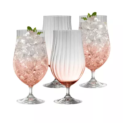 Buy Galway Crystal Erne Blush Set Of 4 Beer Cocktail Glasses Brand New In Gift Boxes • 44.99£