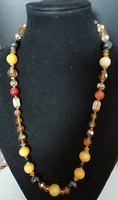 Buy Vintage Czech Glass And Crystal Necklace • 12.99£