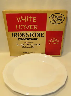 Buy RARE VTG Homer Laughlin White Dover Ironstone Dinnerware Oval Platter 13'' NIB! • 28.03£