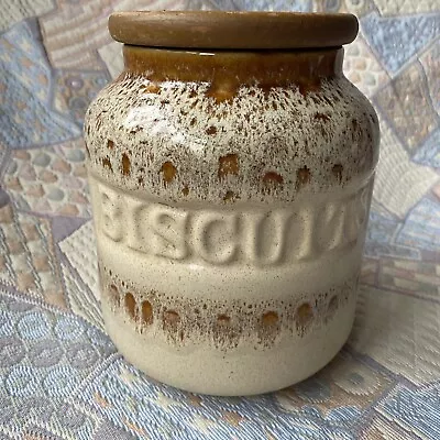 Buy Vintage Fosters Pottery Cornwall Biscuit Jar & Lid Honeycomb Lava Glaze Ceramic • 14.99£