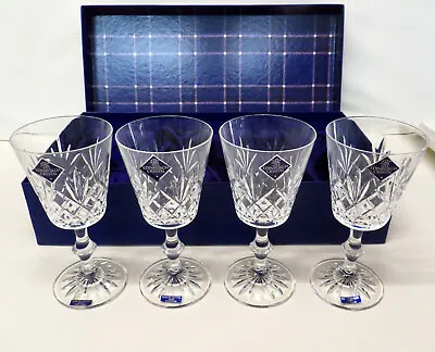 Buy Edinburgh Crystal Wine Glasses X 4  Star Of Edinburgh  Claret 6  Boxed Etched • 49£
