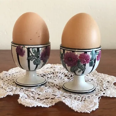 Buy Antique Ceramic Egg Cups Hand Painted By George Jones And Sons, Crescent China • 18.63£