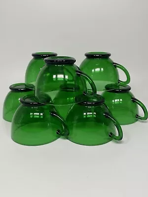 Buy Antique 1418 Anchor Hocking Forest Green Punch Cups 6oz (Set Of 8) 1950’s-60’s • 23.71£