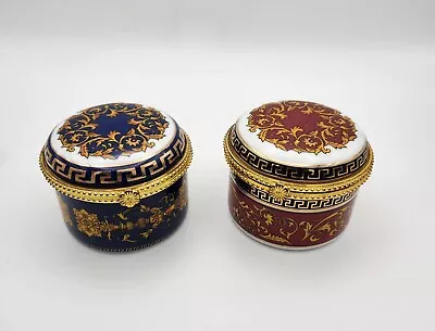 Buy French Limoges Floral And Gold Trinket Pill Boxes • 19.99£