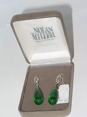 Buy Nolan Miller Green Glass Art Deco Style Drop Earrings Glamour Collection [a349] • 62.99£