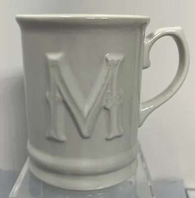 Buy Signature Housewares Large WhiteMonogram Embossed Initial “M” Ceramic Coffee Mug • 12.34£