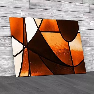 Buy Abstract Stained Glass Vibrant Design Stained Orange Canvas Print Large Picture • 21.95£