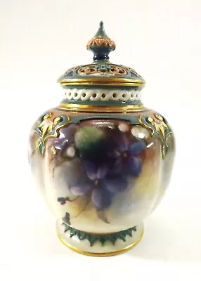 Buy Royal Worcester Pot Pourri Vase Hand Painted With Flowers Dated 1905 Ref506 • 40.99£