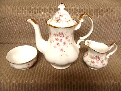 Buy Paragon Victoriana Rose  Pattern Coffee Pot, Sugar Bowl And Milk Jug • 35£