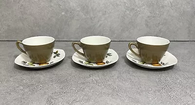 Buy Midwinter Pottery Cups And Saucers Oranges And Lemons Set Of Three Staffordshire • 17.99£