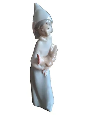 Buy Lladro Daisa Lady Woman With Rooster Chicken Vintage 8  Figurine • 4.99£