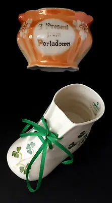 Buy 2 Irish Collectables 1 Vintage Portadown  Bowl+ Donegal Parian China Lucky Shoe. • 11.99£