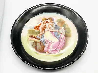 Buy Antique Pratt Ware Painted Scene Plate Cherub Angel Lady Wall Plaque • 18.99£