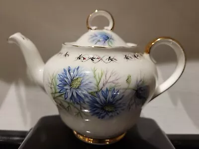 Buy Vintage Adderley  Love In The Mist  Teapot - Blue • 25.99£