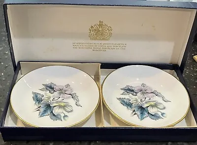 Buy 2 Royal Worcester Fine Bone China Dish Butter Pat Florals In Original Box • 16.13£