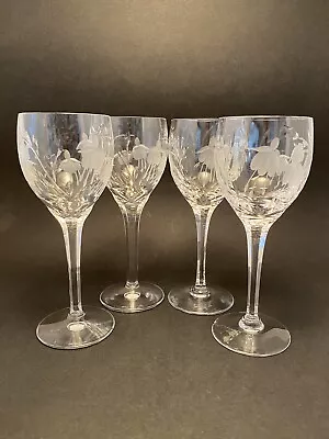 Buy Vintage Stuart Crystal Wine Glasses Cascade Design Set Of 4 Signed To Base • 120£
