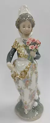 Buy Lladro Porcelain Figure Valencia Girl With Flowers 24cm Figurine Daisa E45 P609 • 8.50£