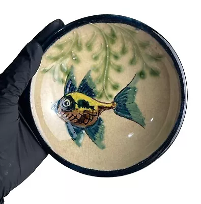 Buy Puigdemont Fish Bowl Majolica Spanish Slip Ware Pottery Mid-century Unsigned • 33£