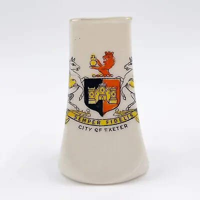 Buy Vintage The Corona China - Crested China Model Of Vase - City Of Exeter Crest • 8£