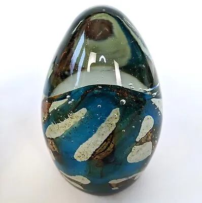 Buy Vintage Mdina Art Glass Michael Harris Earth And Water Signed Paperweight V2 • 20£