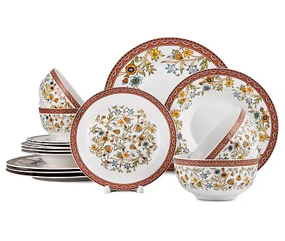 Buy 16 Pc Fleurs Des Prairies Bone China Dinner Set Porcelain Dinnerware Set • 93.84£