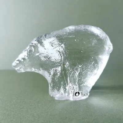 Buy Vintage Mid-Century Swedish Art Glass Pukeberg Abstract Polar Bear Paperweight • 15£