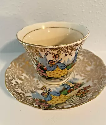 Buy Colclough Made In England Tea Cup And Saucer Set Crinoline Lady Bone China • 17£