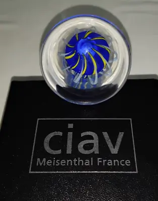 Buy CIAV Meisenthal Art Glass Mushroom Paperweight Blue. New, Boxed.  -E32 • 35£