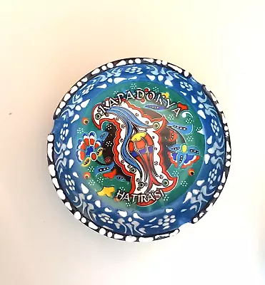 Buy Handmade Ceramic Ashtray Smokers - Hand Painted Turkish Pottery Blue White Bowl • 13.99£
