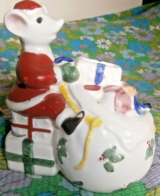 Buy Rare Vintage - Novelty Ceramic Money Box -Mouse Father Christmas With Toys • 3.49£